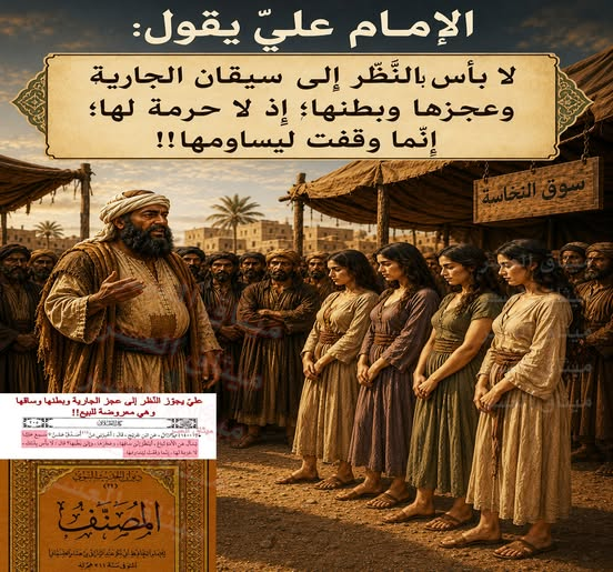 الإمام عليّ يجوّز النّظر لعجز الجارية وبطنها وسيقانها قبل شرائها!!